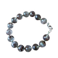 Bracelet en argent sterling avec perles nouées en quartz « Lodolite Garden »