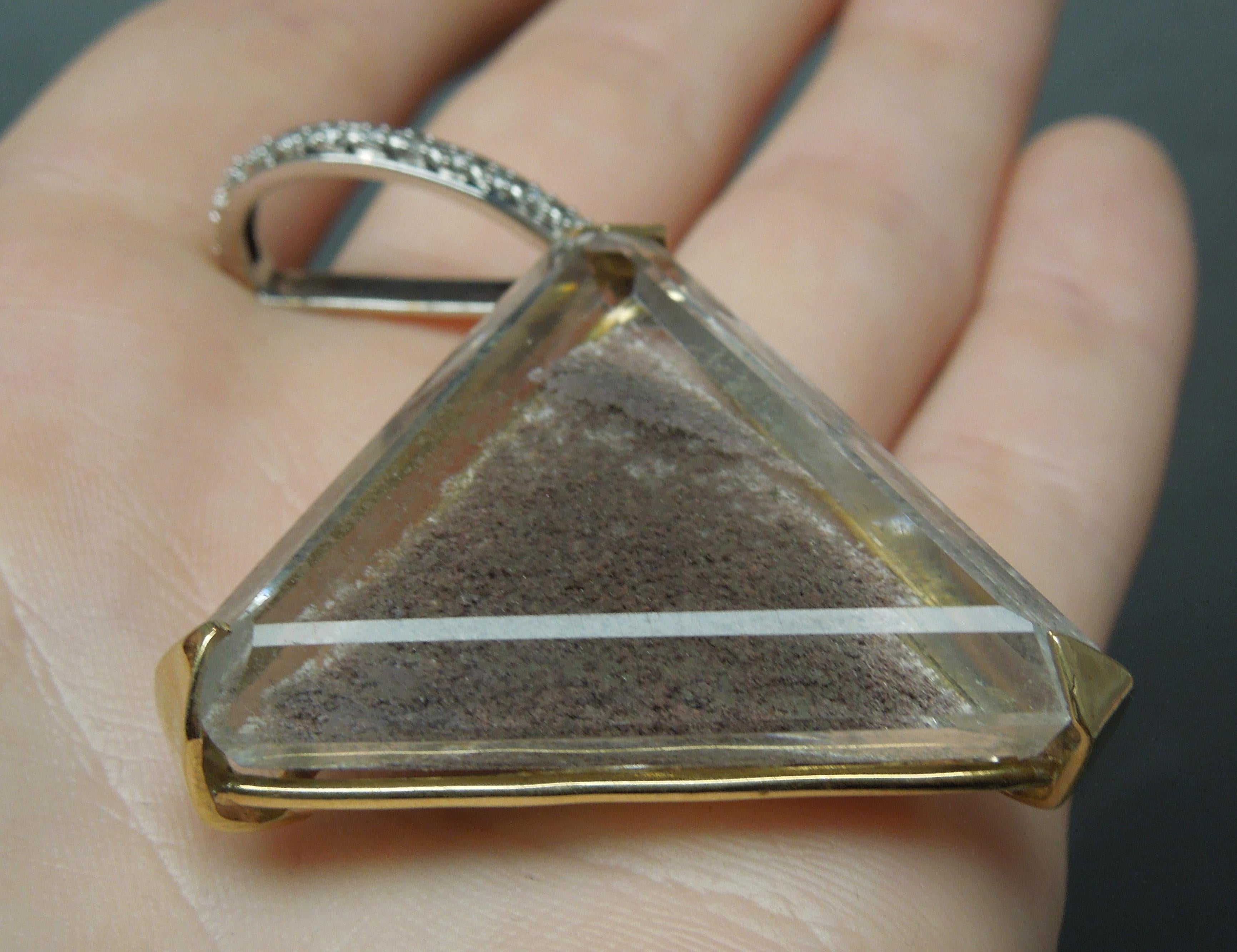 14 Karat Lodolite Pyramid Amulet  In Excellent Condition For Sale In METAIRIE, LA