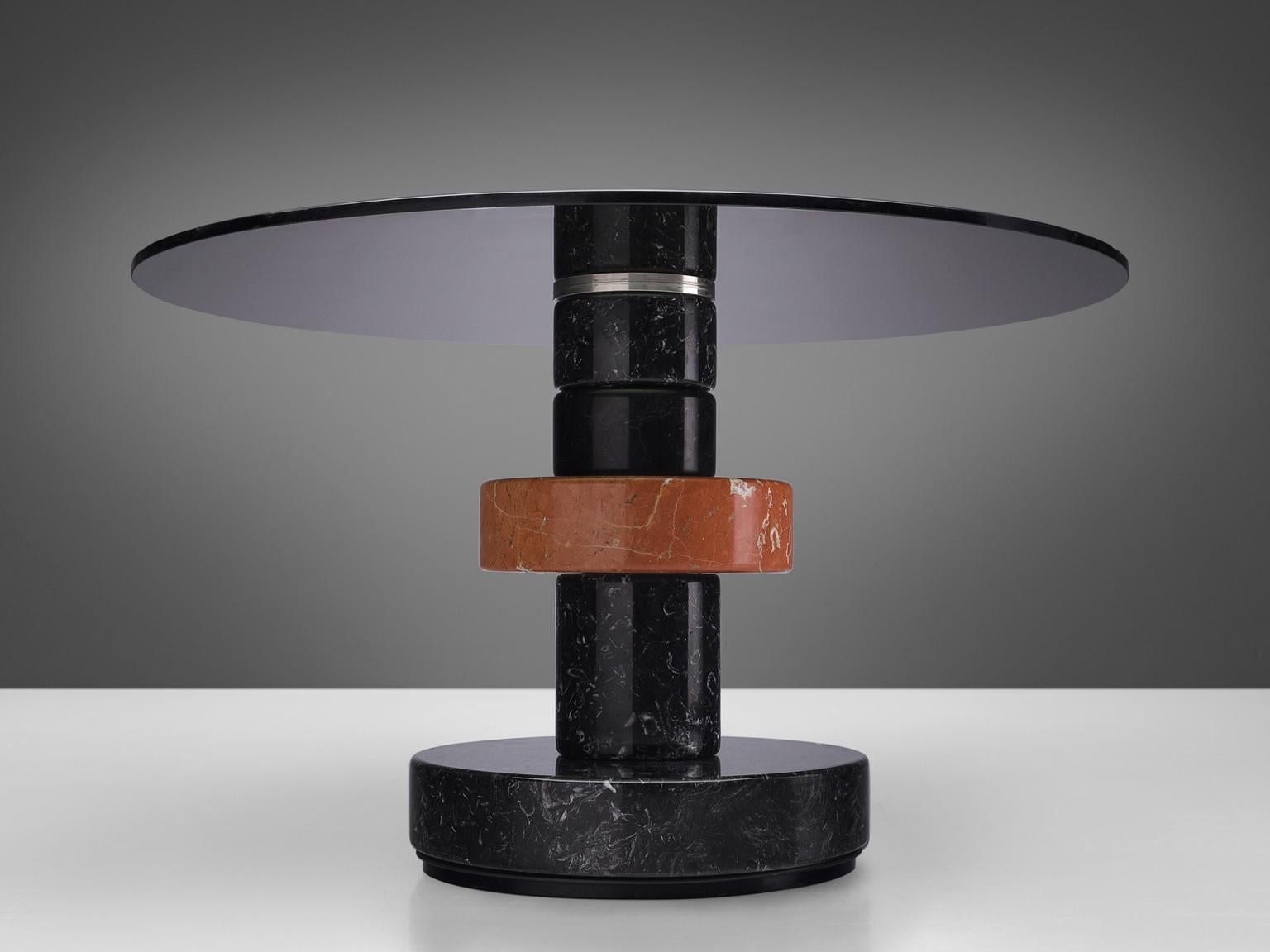 Italian Lodovico Acerbis and Giotto Stoppino 'Menhir' Dining Table in Marble and Glass
