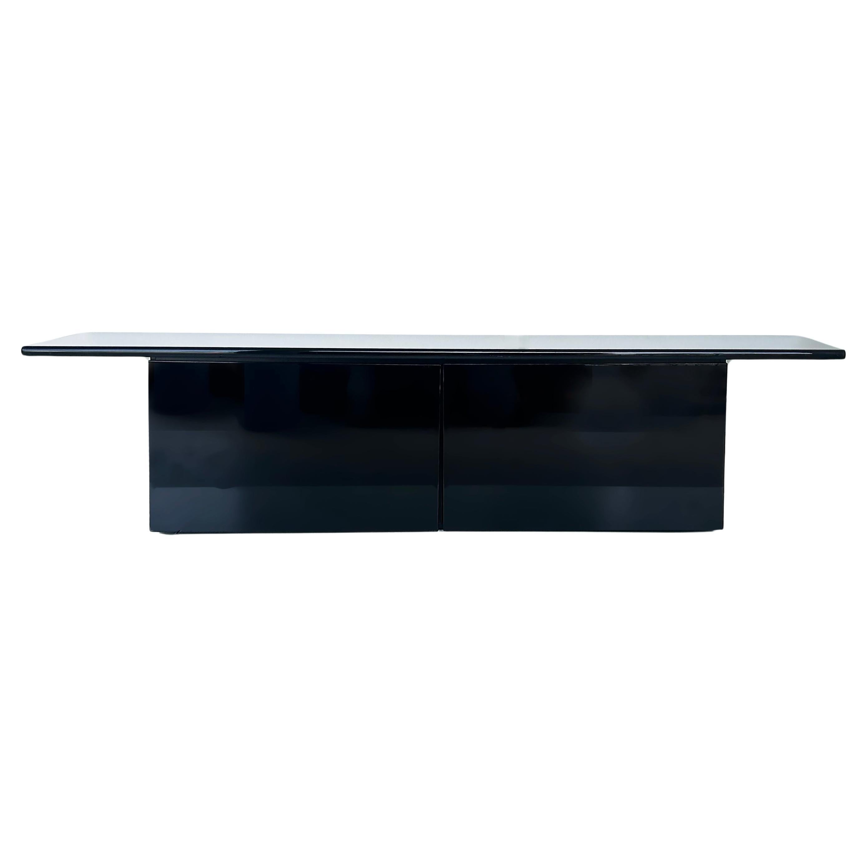 Lodovico Acerbis, Giotto Stoppino Sheraton Credenza in Gloss Black Lacquer 