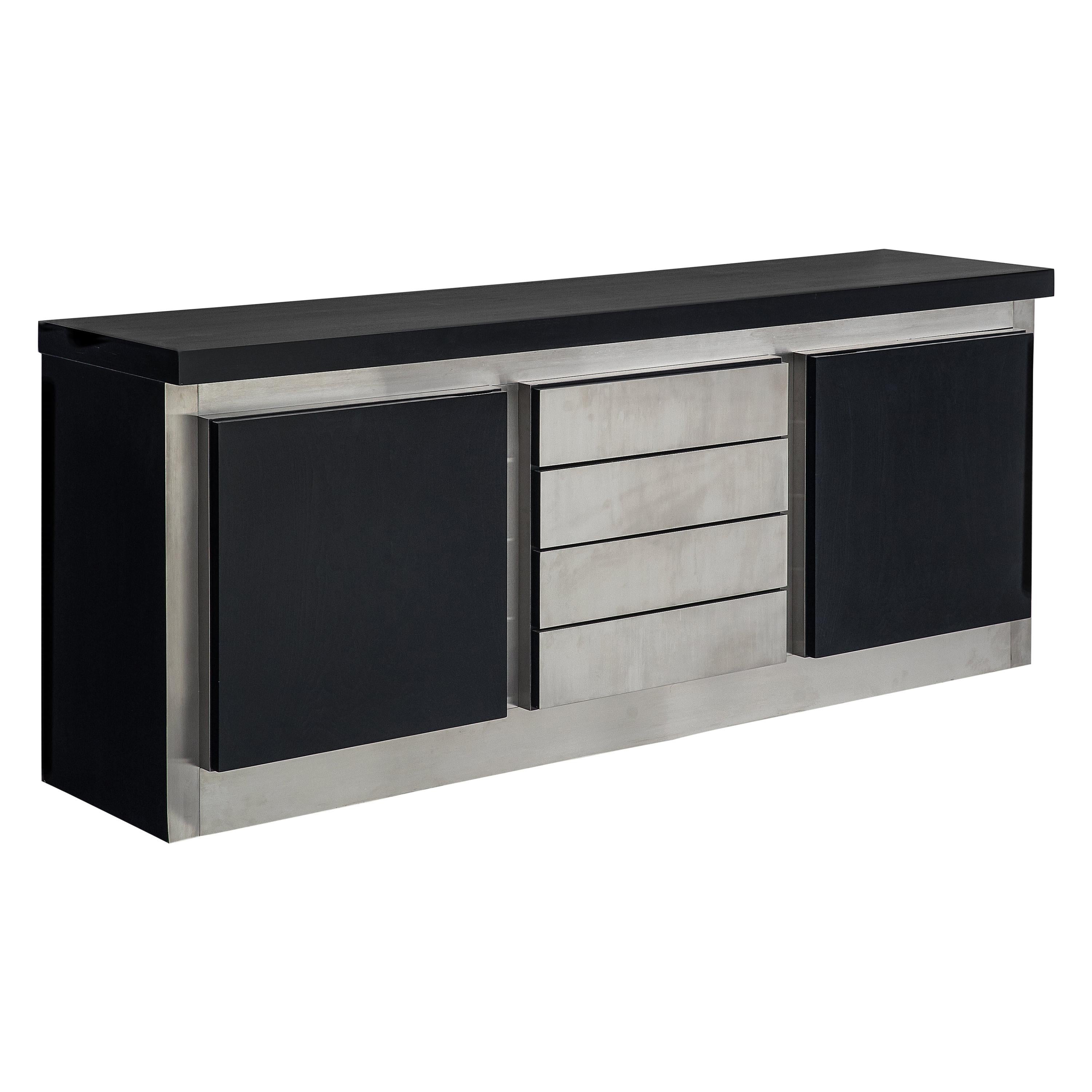 Lodovico Acerbis Sideboard in Stained Oak and Aluminium