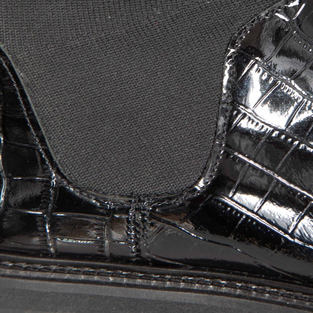 Loeffler Randall Black Croc Embossed Patent Boots Size US 7 Pour femmes en vente