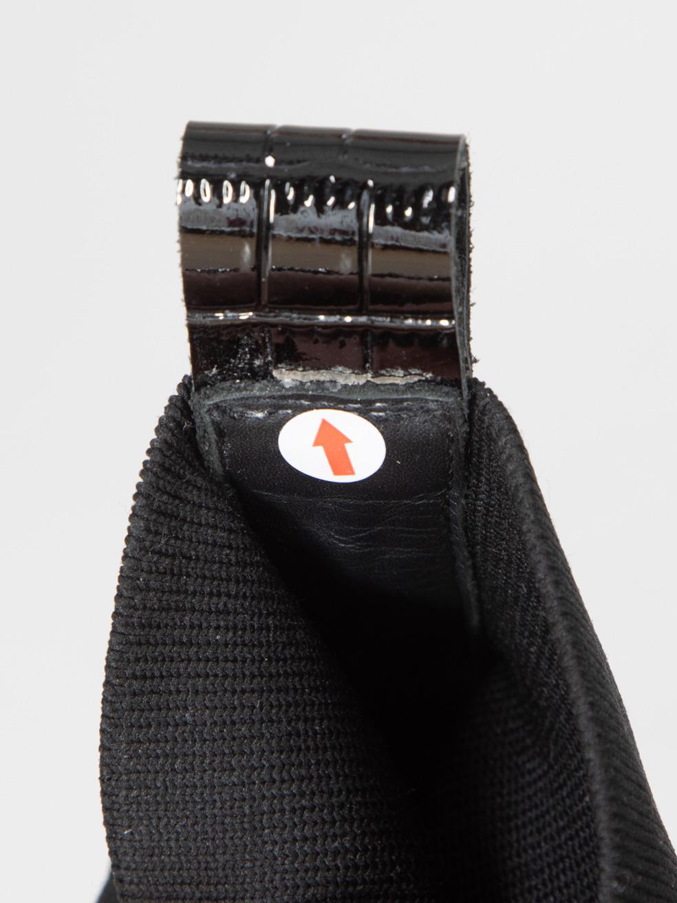 Loeffler Randall Black Croc Embossed Patent Boots Size US 7 en vente 1