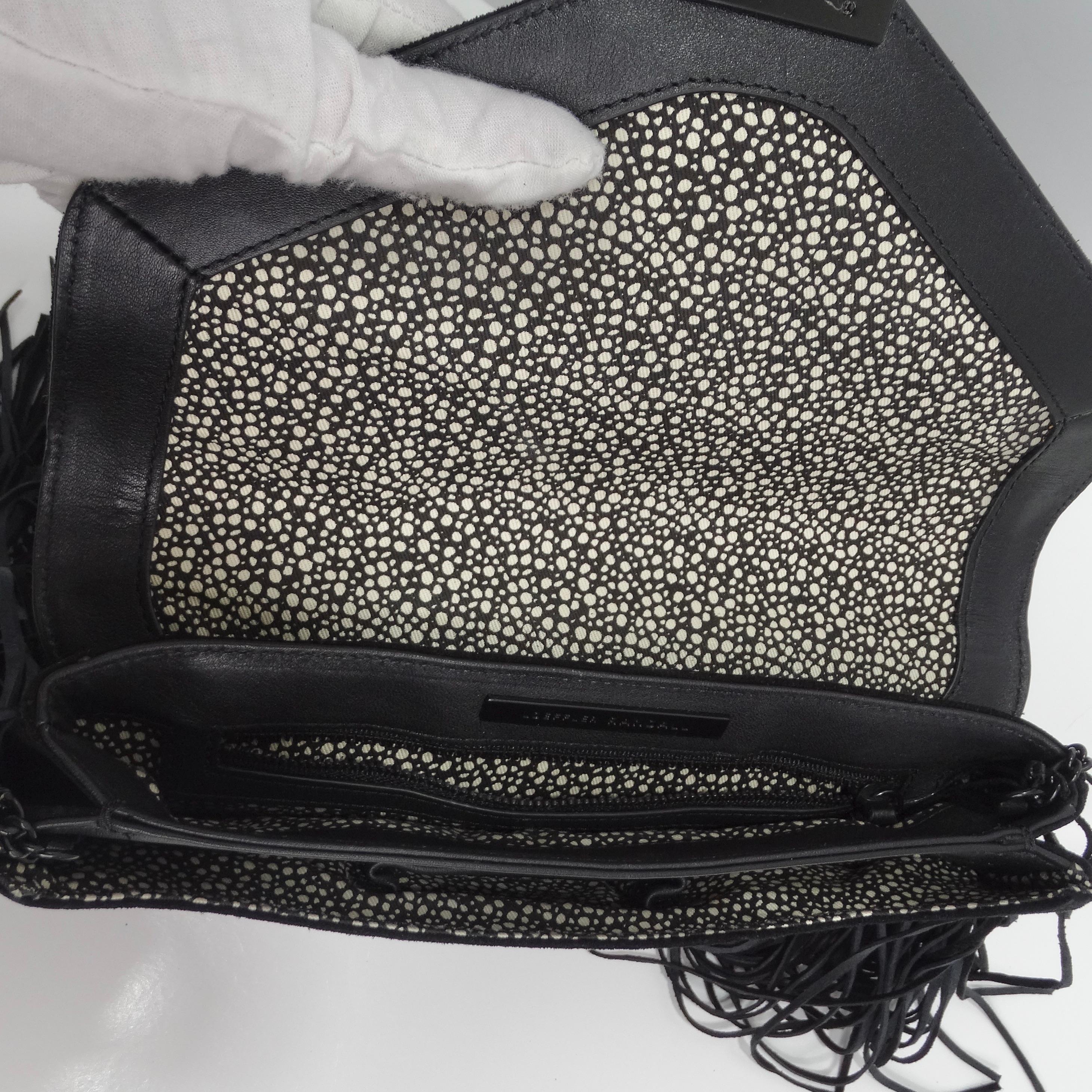Loeffler Randall Embroidered Suede Fringe Handbag For Sale 3