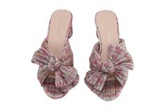 Loeffler Randall Emilia Pleated Bow Heel in Floral Print Nylon