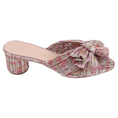 Loeffler Randall Emilia Pleated Bow Heel in Floral Print Nylon