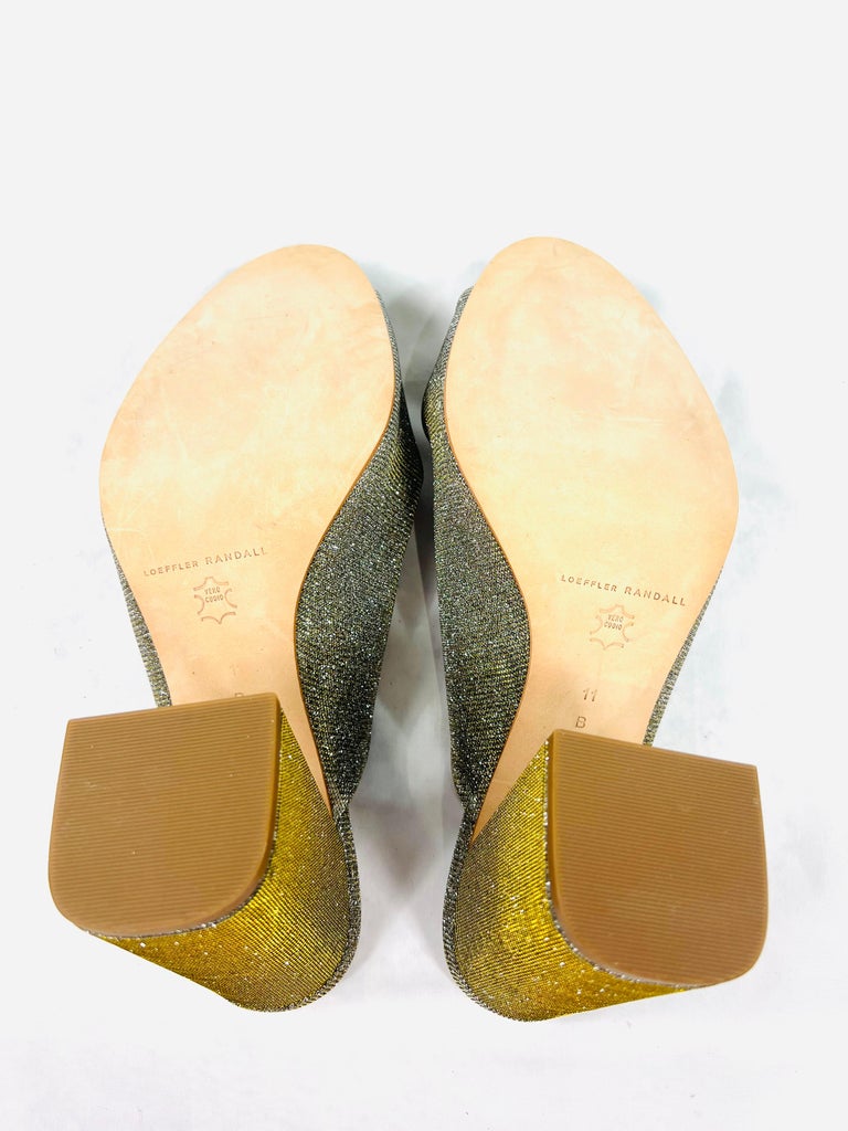 Loeffler Randall Laurel Glitter High Heel Mule Sandals Size 11