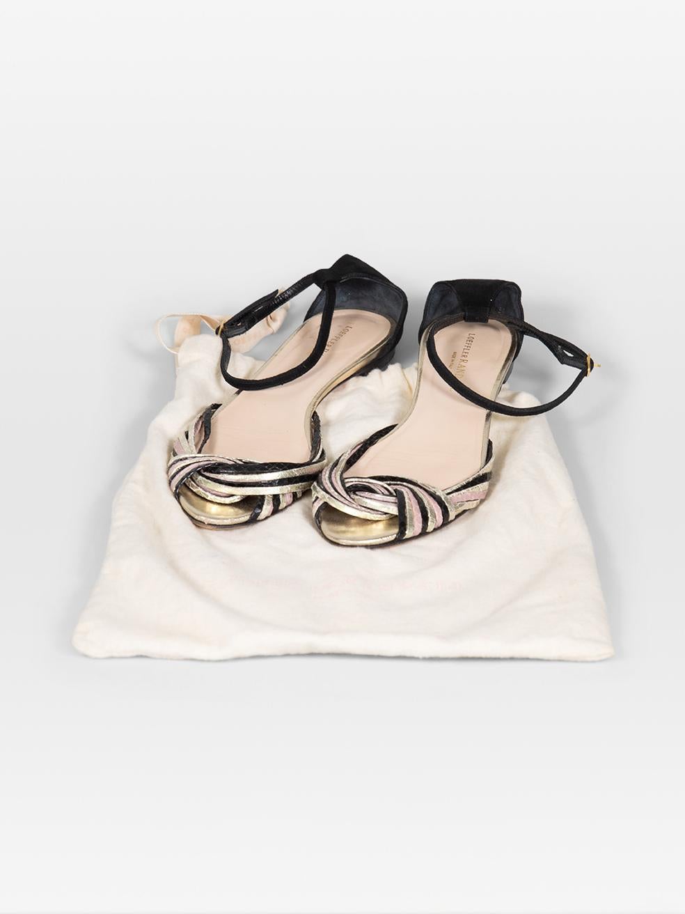 Loeffler Randall Metallic Knot Leather Sandals Size US 9 For Sale 5