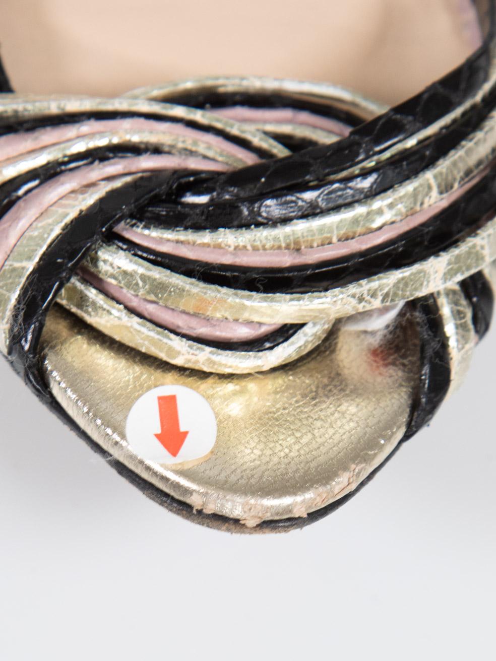 Loeffler Randall Metallic Knot Leather Sandals Size US 9 For Sale 1