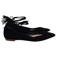 Ballerines D'Orsay Loeffler Randall ornées de pompons, en daim noir
