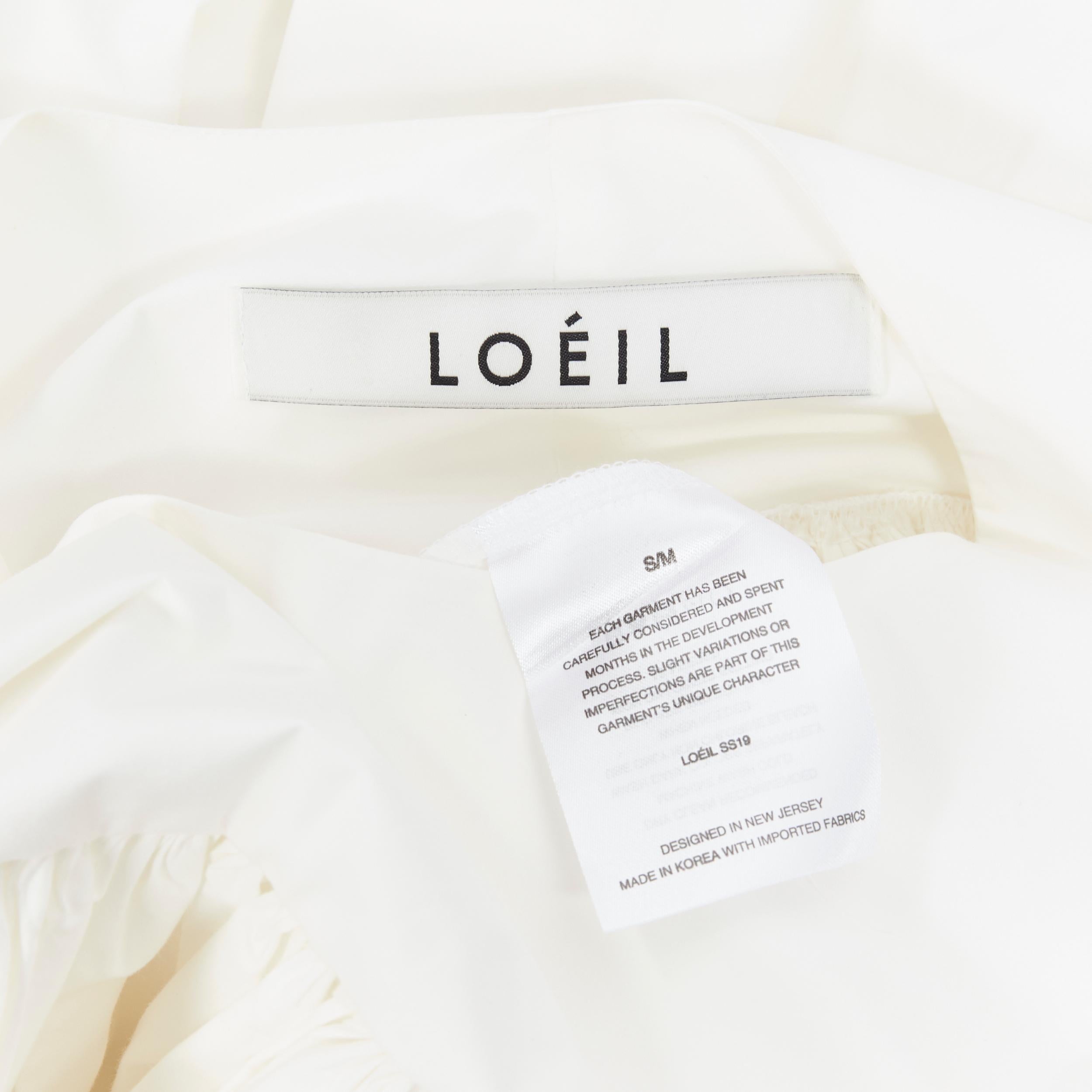 LOEIL 2019 Ciambellona Top algodón blanco cropped acampanado alto bajo S M 5