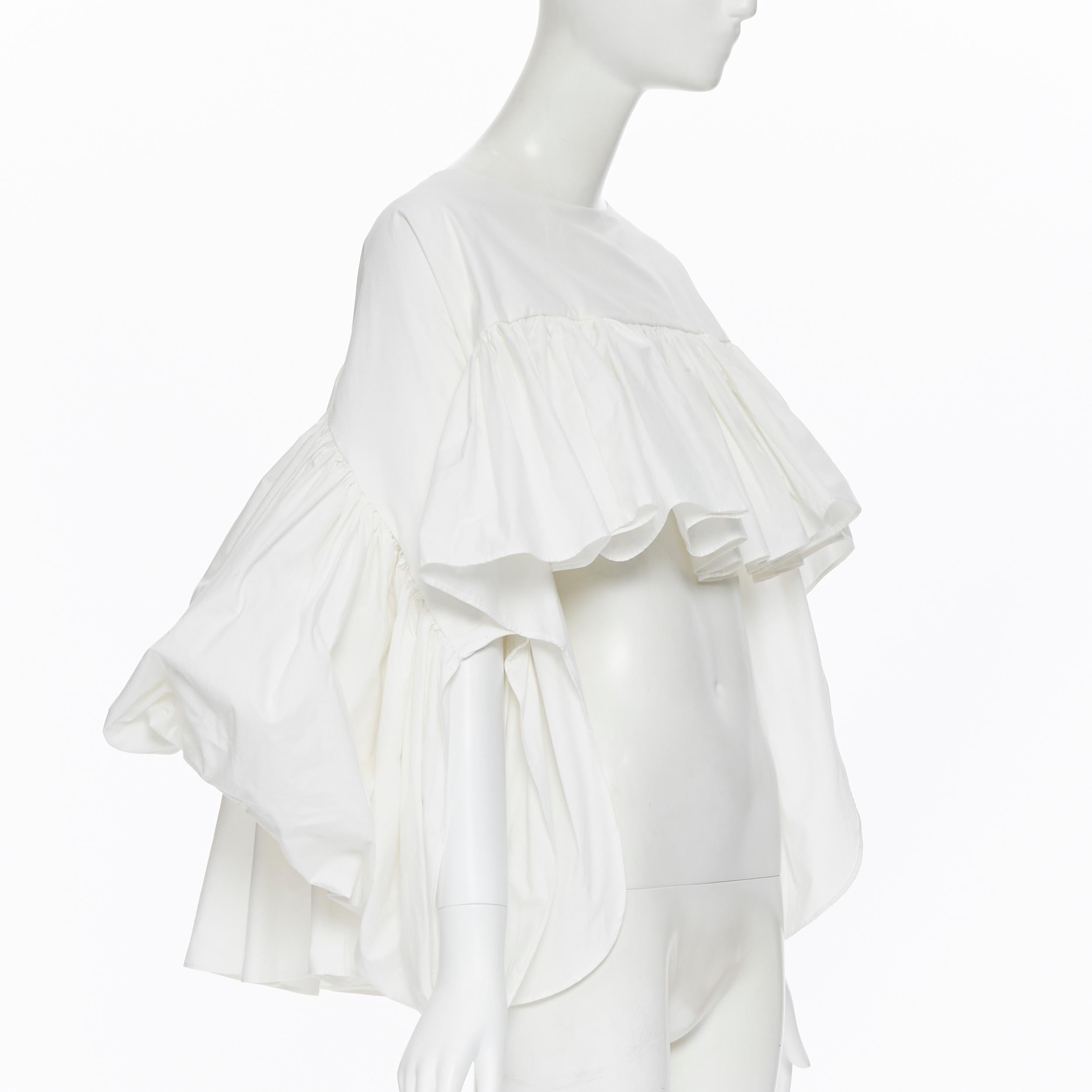 LOEIL 2019 Ciambellona Top algodón blanco cropped acampanado alto bajo S M en Excelente Estado en Hong Kong, NT
