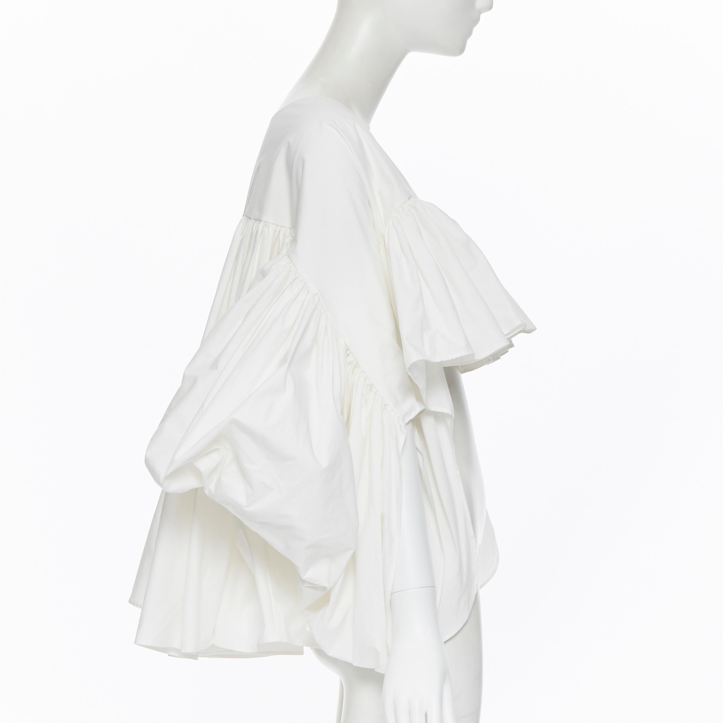 De las mujeres LOEIL 2019 Ciambellona Top algodón blanco cropped acampanado alto bajo S M