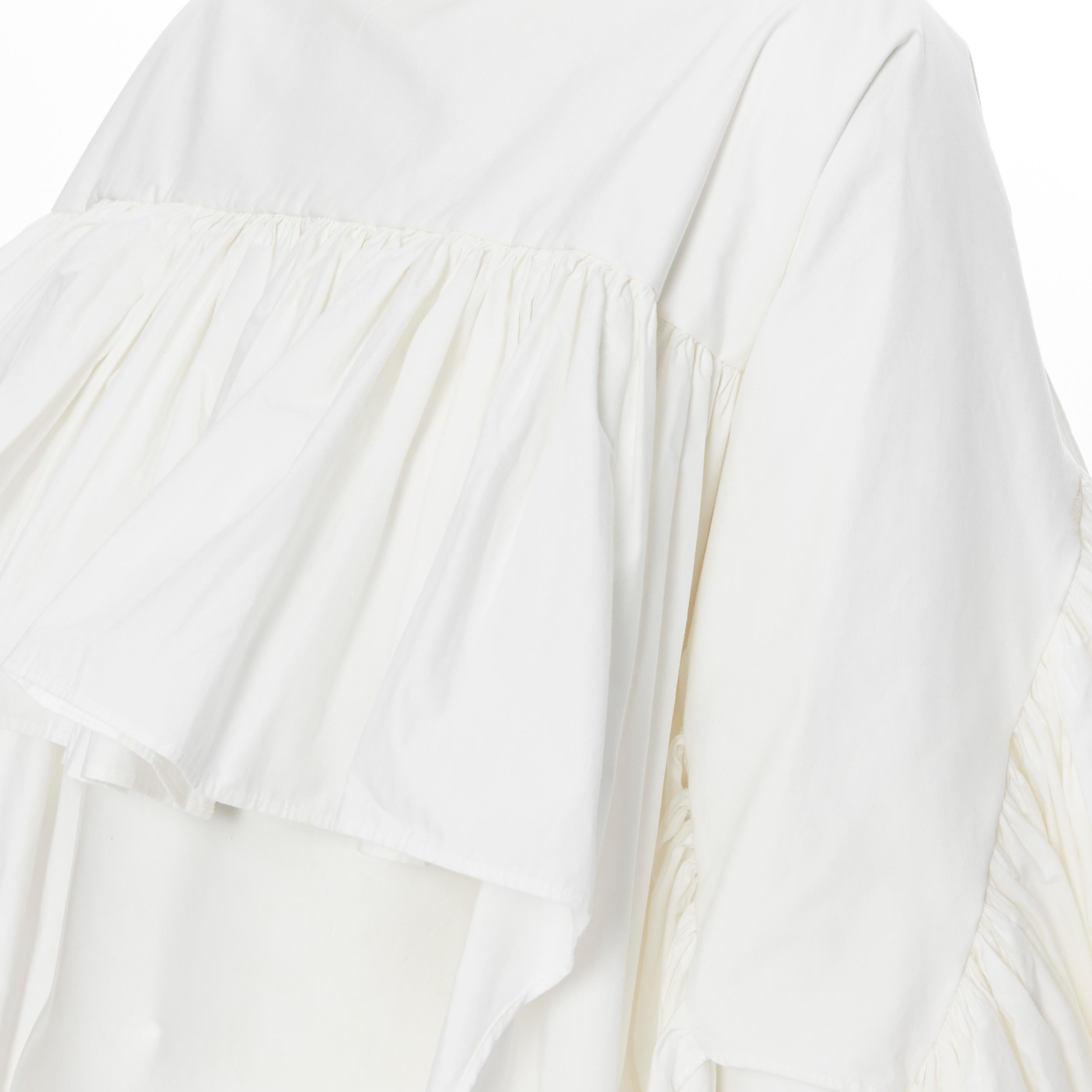 LOEIL 2019 Ciambellona Top algodón blanco cropped acampanado alto bajo S M 2