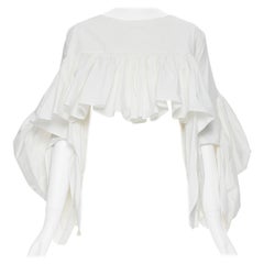 LOEIL 2019 Ciambellona Top algodón blanco cropped acampanado alto bajo S M