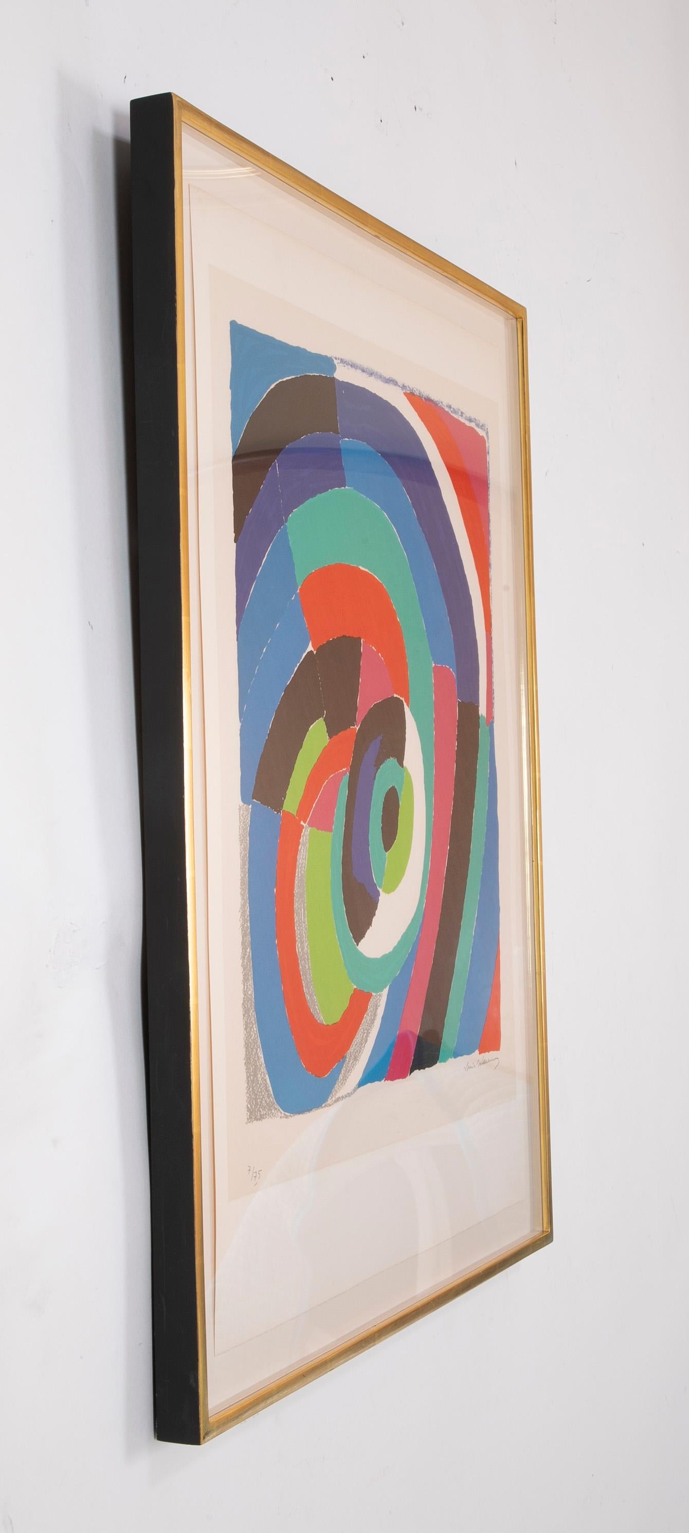 Français Lithographie « L'oeil » en couleurs de Sonia Delaunay en vente