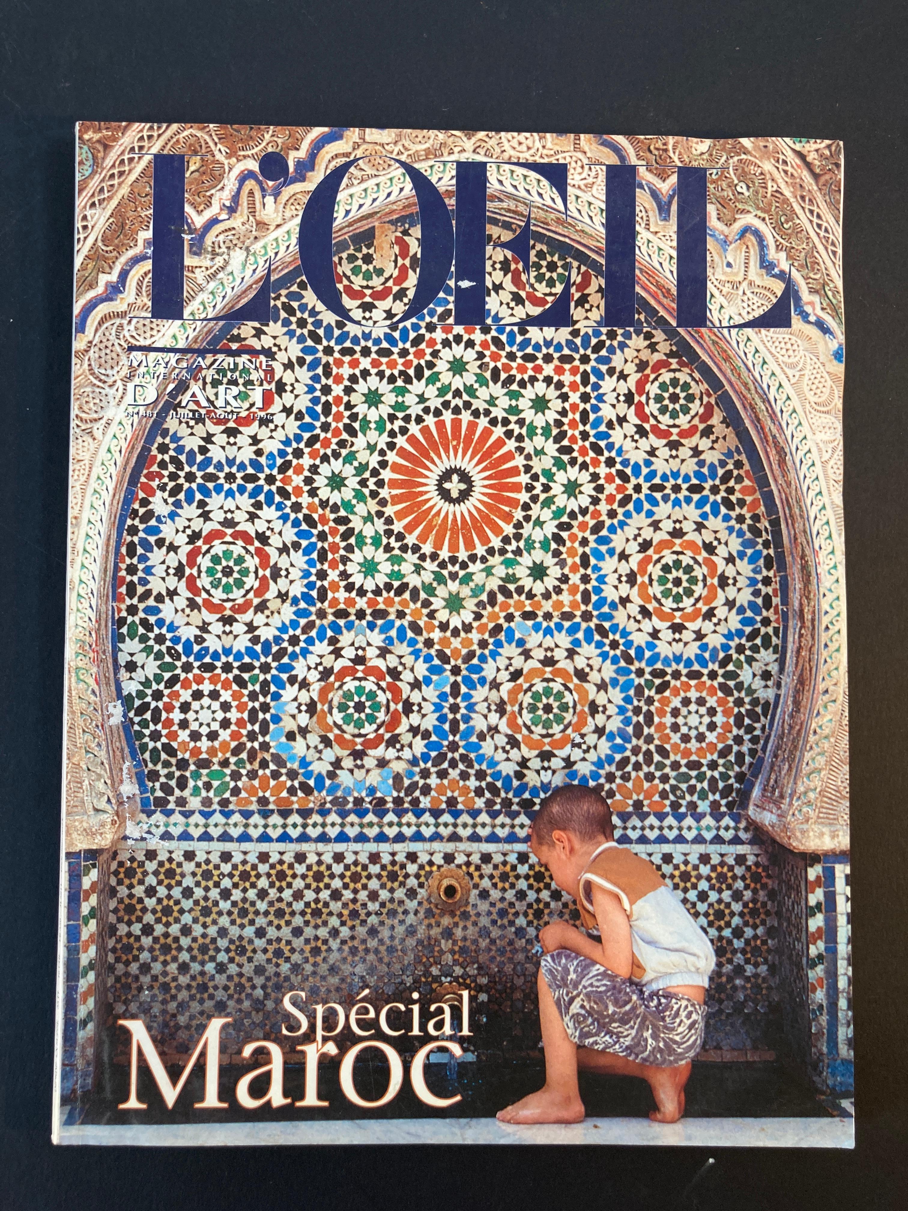 L'oeil Magazine International d'art n° 481 : Spécial Maroc 
The eye. International art magazine N ° 481: Special Morocco.  
Author: Collective 
Collection: The Eye. International art magazine 
Publication: 07/01/1996 
This is a beautiful large