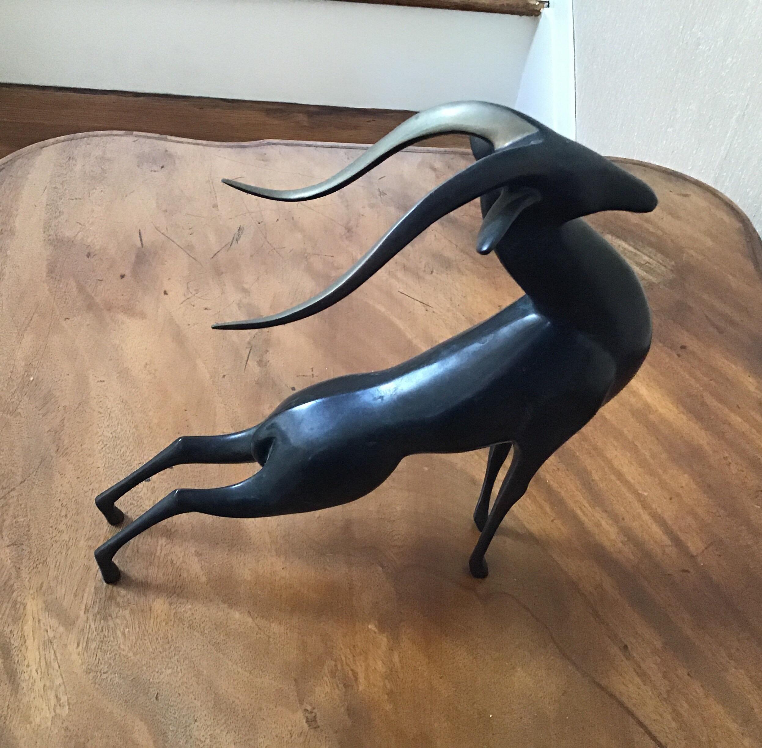 Loet Cast Bronze Ibex Sculpture For Sale 2