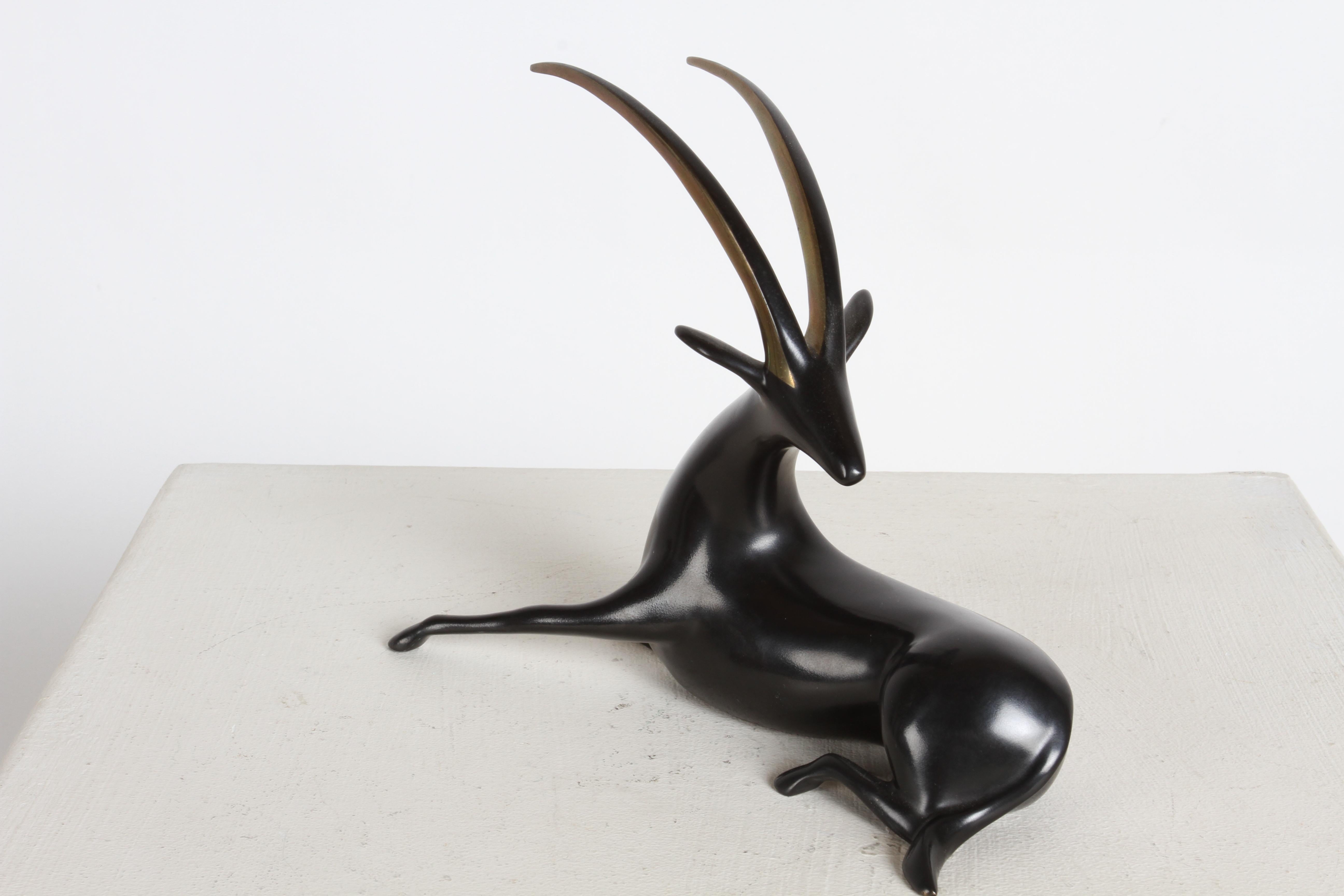 Loet VanDerVeen Art Bronze ORYX Sculpture Limited Edition Bronze #419/750 For Sale 5