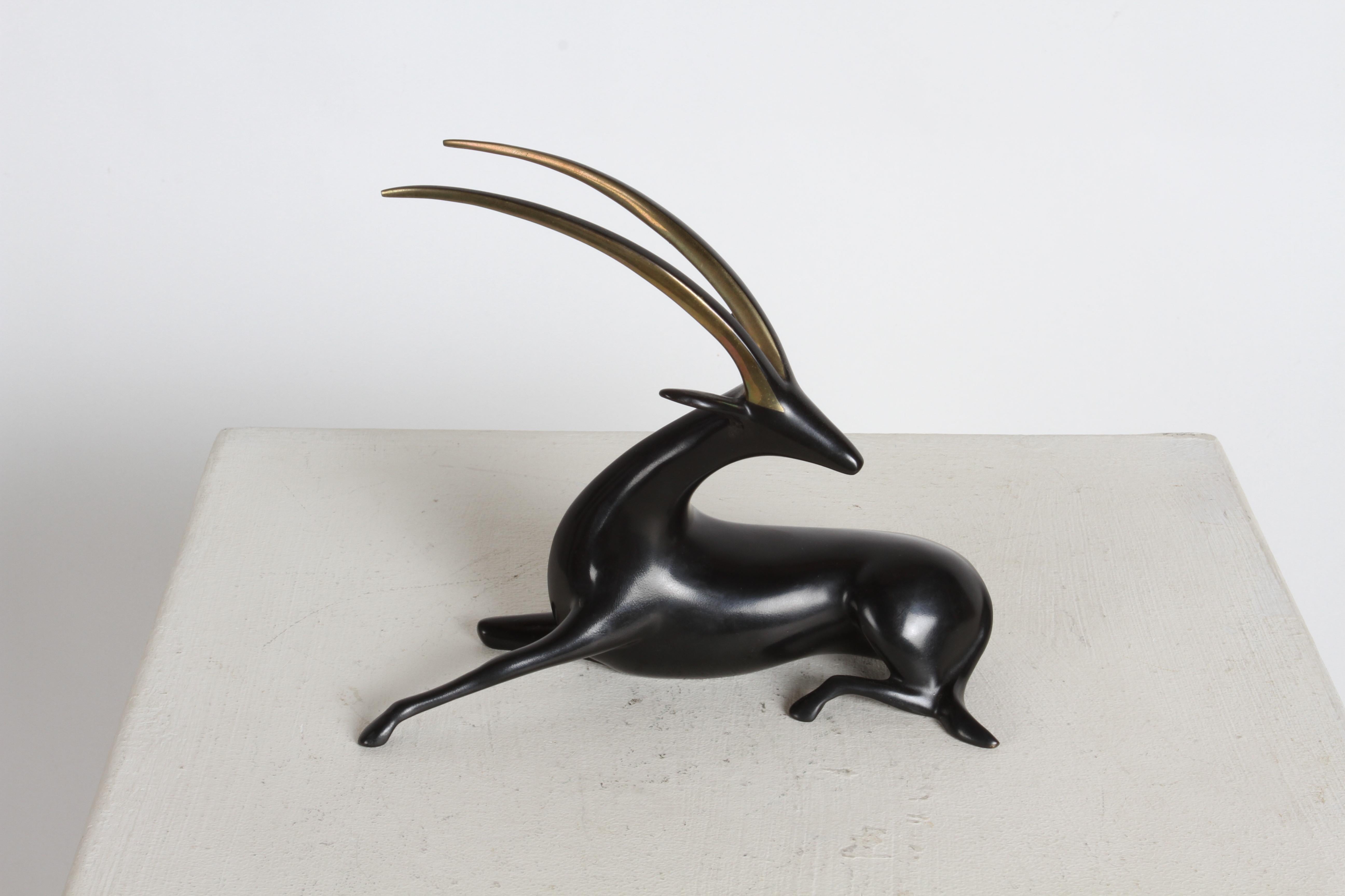 Loet VanDerVeen Art Bronze ORYX Sculpture Limited Edition Bronze #419/750 For Sale 6