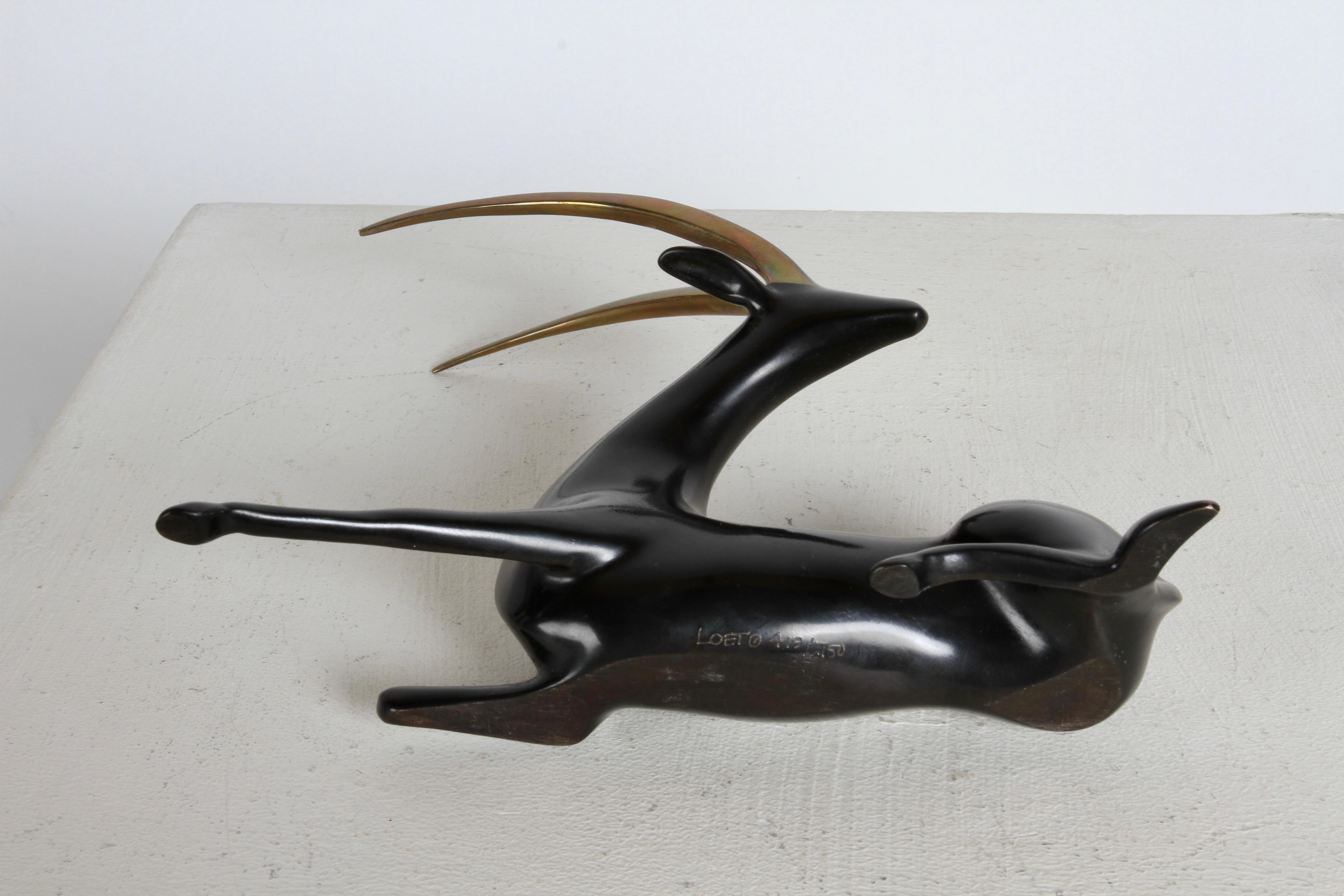 Loet VanDerVeen Art Bronze ORYX Sculpture Limited Edition Bronze #419/750 For Sale 1