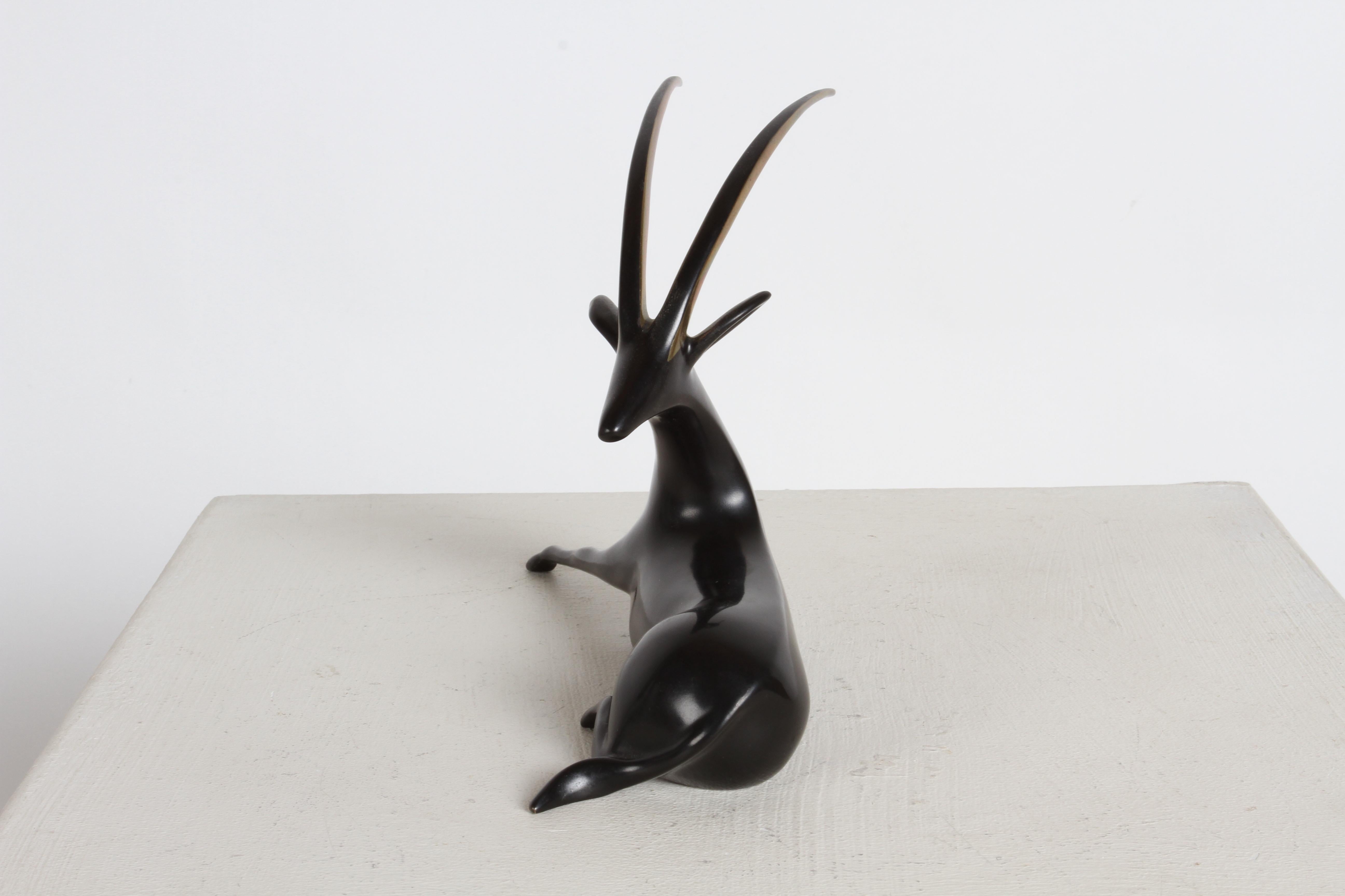 Loet VanDerVeen Art Bronze ORYX Sculpture Limited Edition Bronze #419/750 For Sale 2