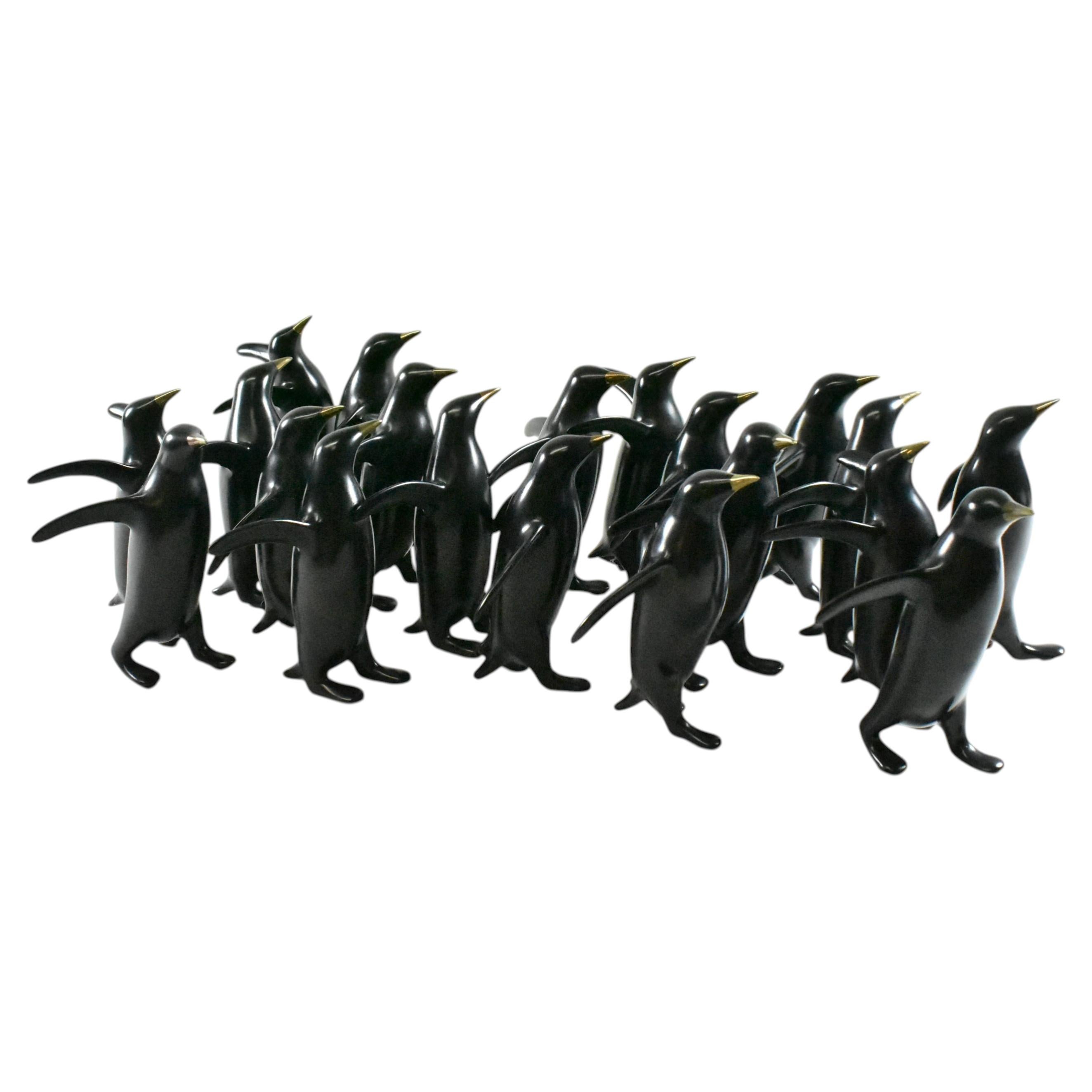 Loet Vanderveen Bronze 20 Penguin Group 31/750 Limited Edition Sculpture