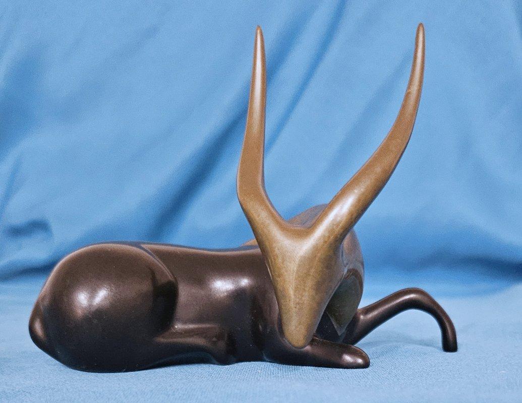 Loet Vanderveen Escultura de Bronce Antílope Firmada y Numerada - REBAJA POR CIERRE en venta 9