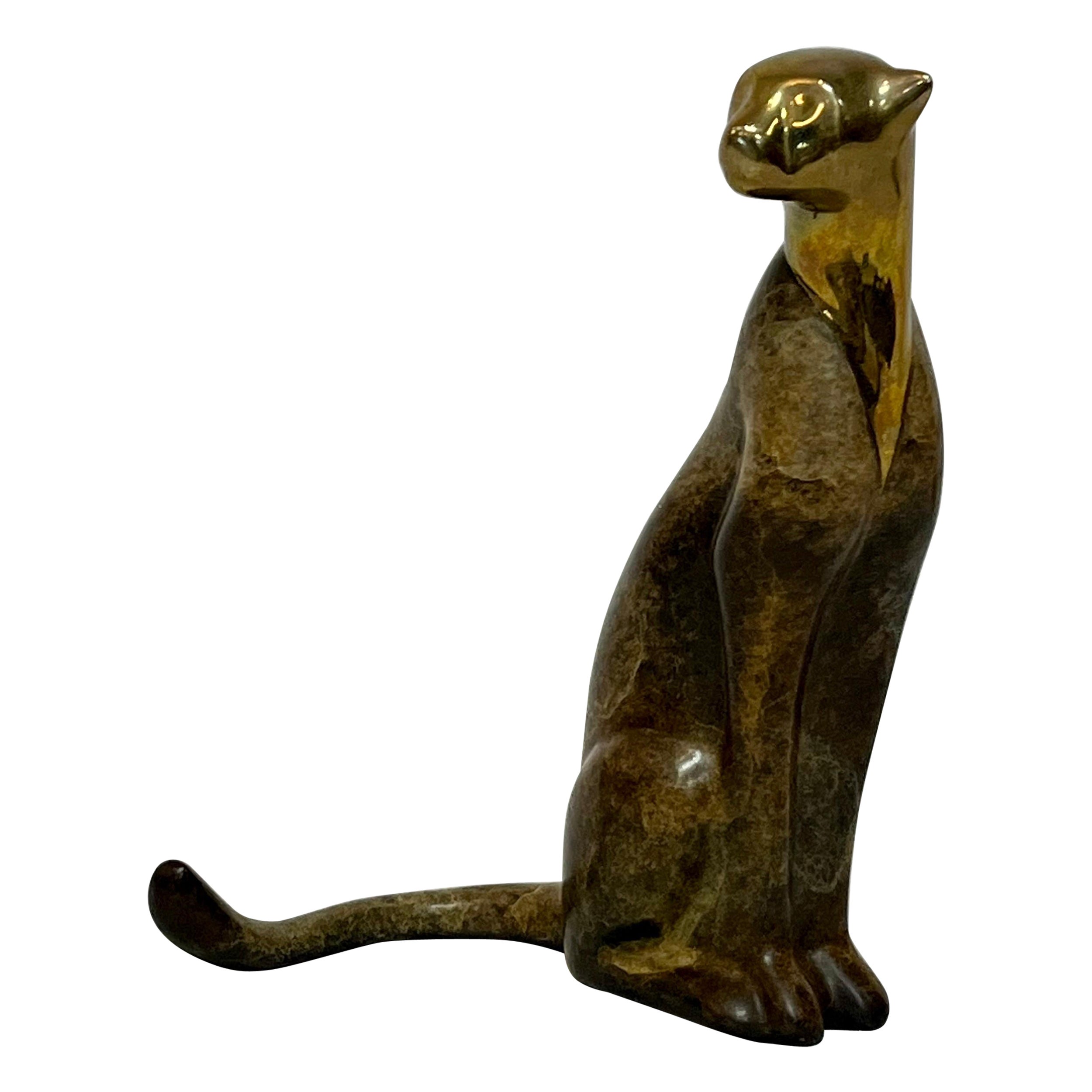 Loet Vanderveen Bronze Artistic Patina Cheetah Sculpture