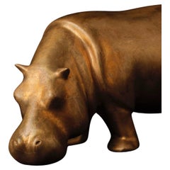Loet Vanderveen Bronze Hippo Sculpture, Artist Numbered