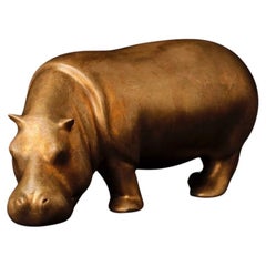 Loet Vanderveen Bronze Hippo Sculpture, Artist Numbered