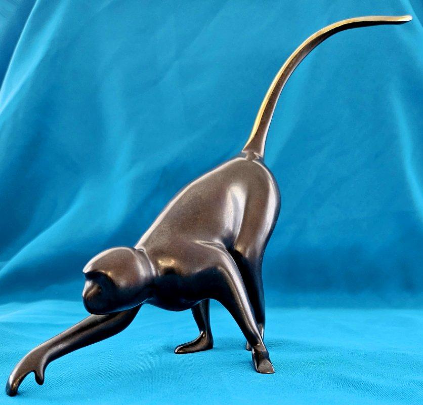 Calco Scultura di scimmia in bronzo da 15 pollici di Loet Vanderveen, firmata e numerata 425/750 in vendita