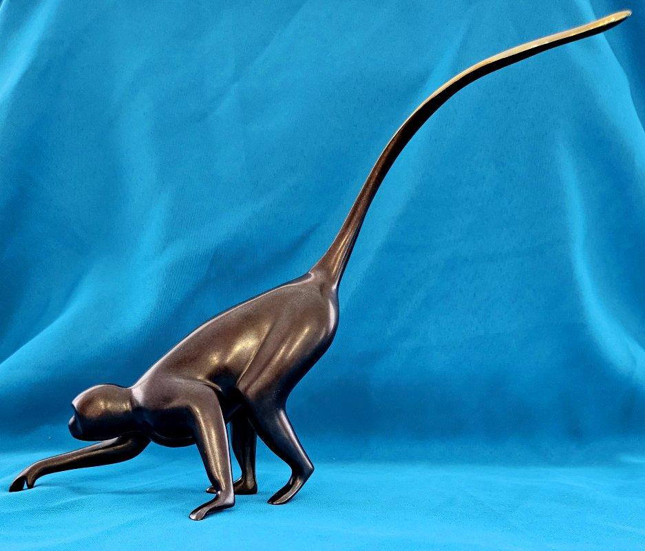 Bronzo Scultura di scimmia in bronzo da 15 pollici di Loet Vanderveen, firmata e numerata 425/750 in vendita