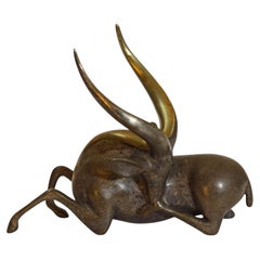 Loet Vanderveen Bronzeskulptur einer Gazelle, signiert, nummeriert, limitierte Auflage.