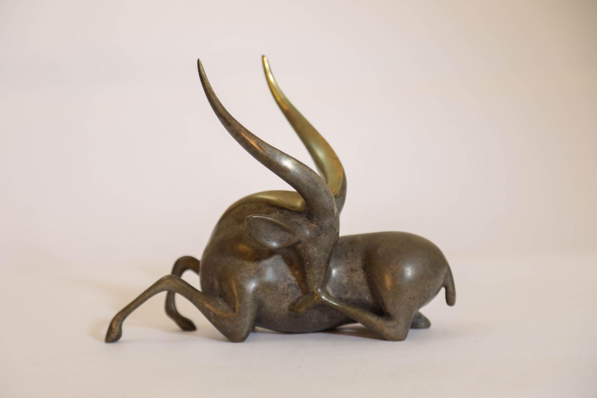 Bronzo Loet Vanderveen Scultura in bronzo di una gazzella firmata e numerata in edizione limitata. in vendita