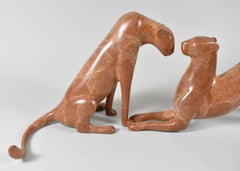 Loet Vanderveen "Cheetah Pair" Bronze Sculpture