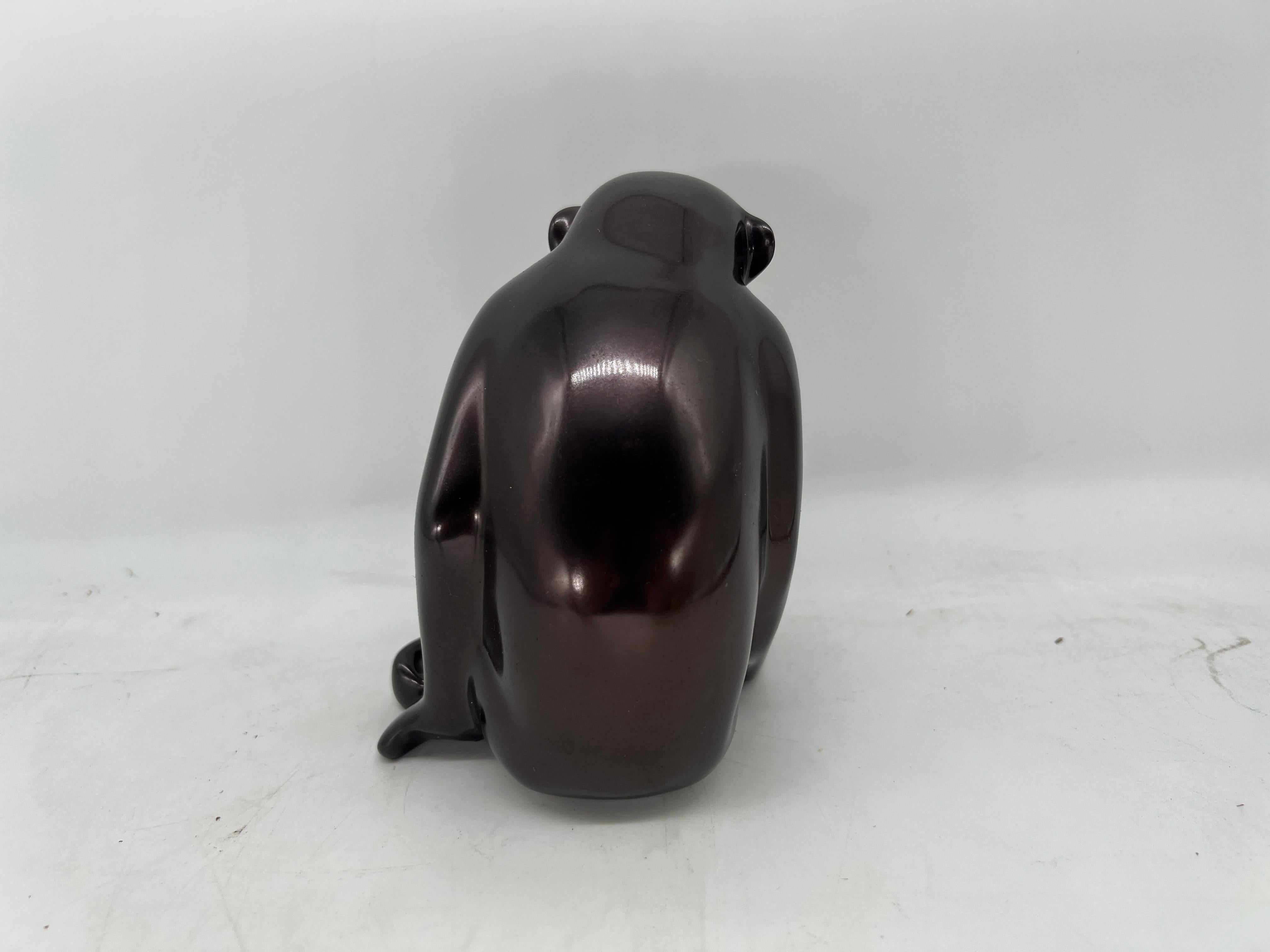 French Loet Vanderveen Chimpanzee Bronze Limited Edition Monkey Sculpture