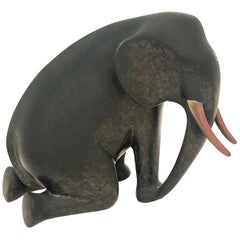 Loet Vanderveen Elephant Bronze Sculpture Signed Numbered 13/1750