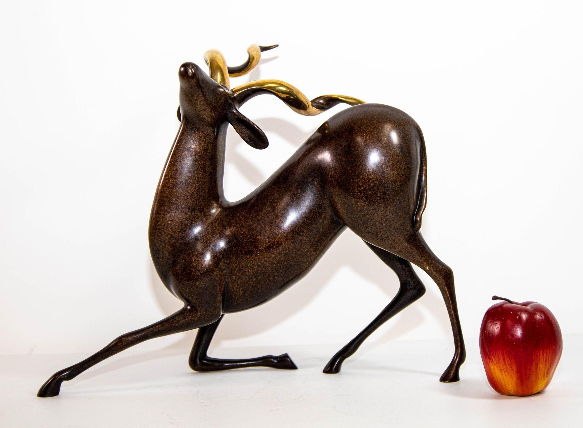 American Loet Vanderveen Limited Edition Bronze Kudu Sculpture # 303 For Sale