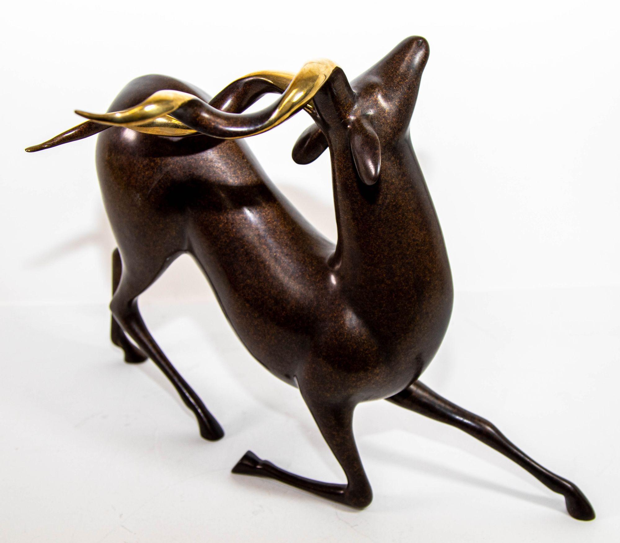 Loet Vanderveen Limited Edition Bronze Kudu Sculpture # 303 For Sale 1