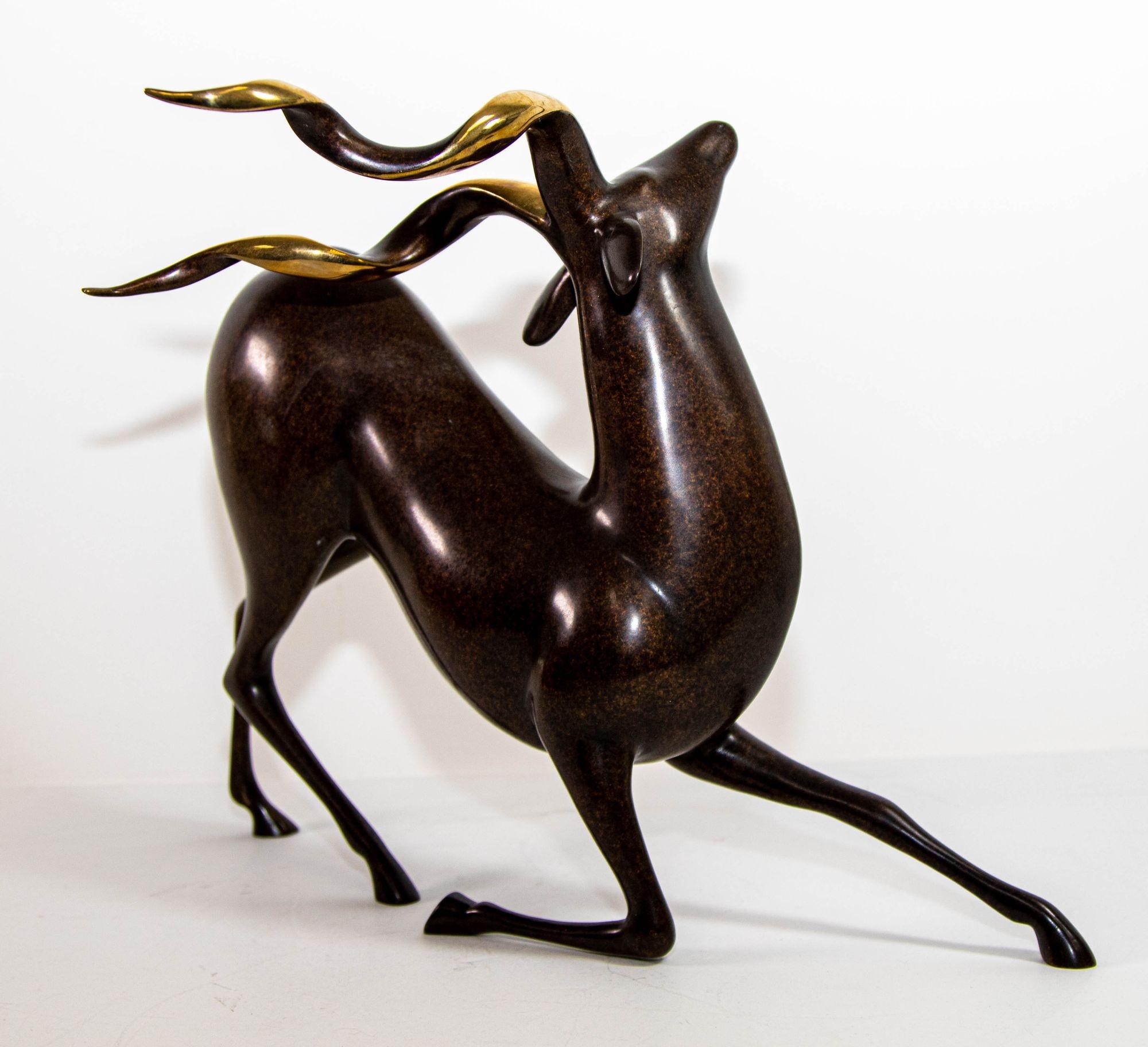 Loet Vanderveen Bronze Kudu-Skulptur # 303, limitierte Auflage im Angebot 2