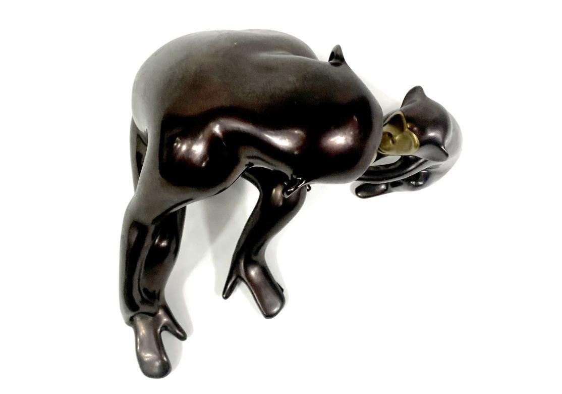 Loet Vanderveen Limited Edition Figural Bronze Monkey Mother & Child 5