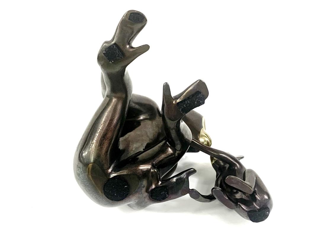 Loet Vanderveen Limited Edition Figural Bronze Monkey Mother & Child 4