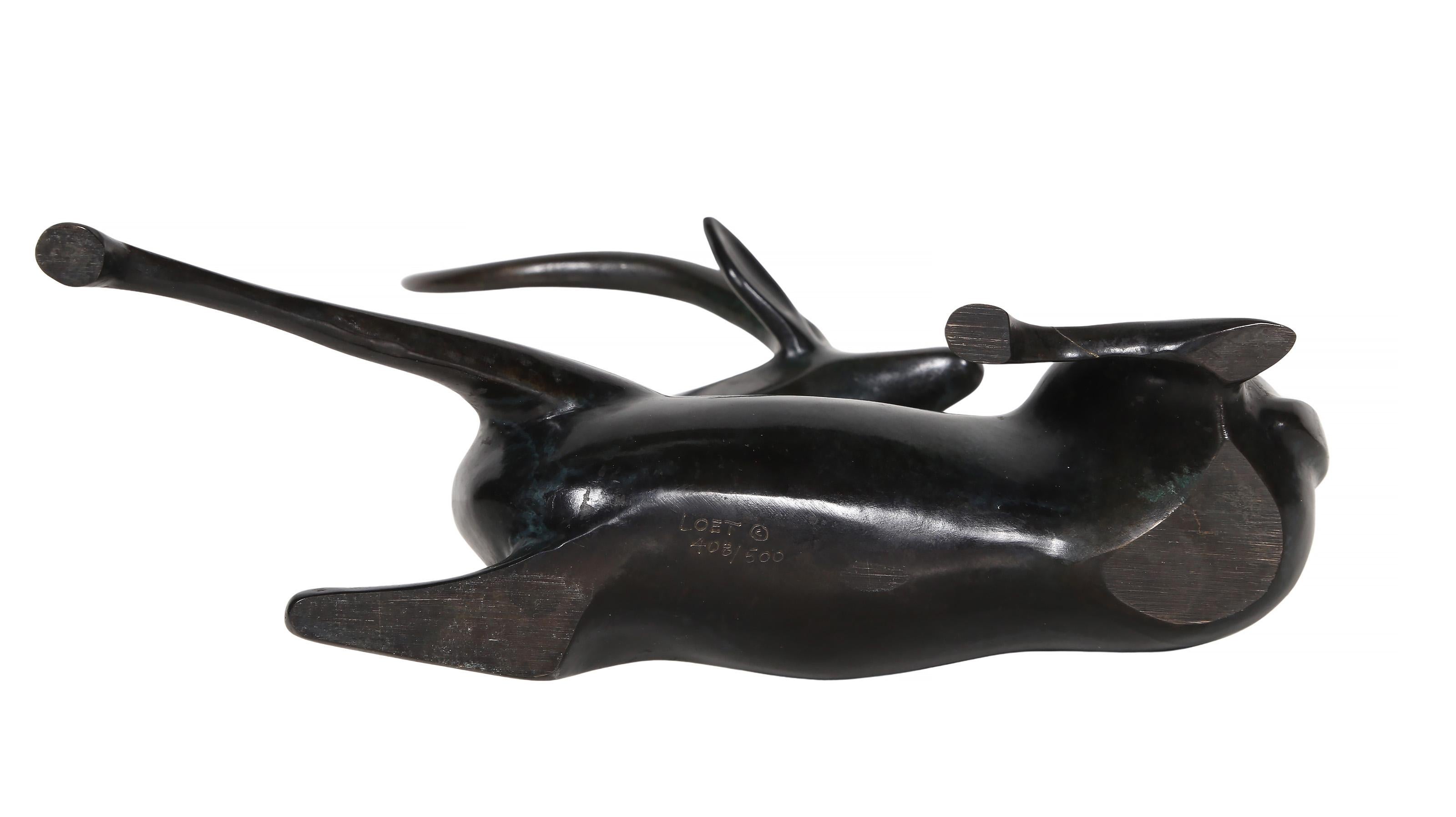 Antílope, Escultura Art Decó de Bronce de Loet Vanderveen en venta 5