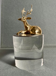 Sculpture de cerf en bronze Loet Vanderveen