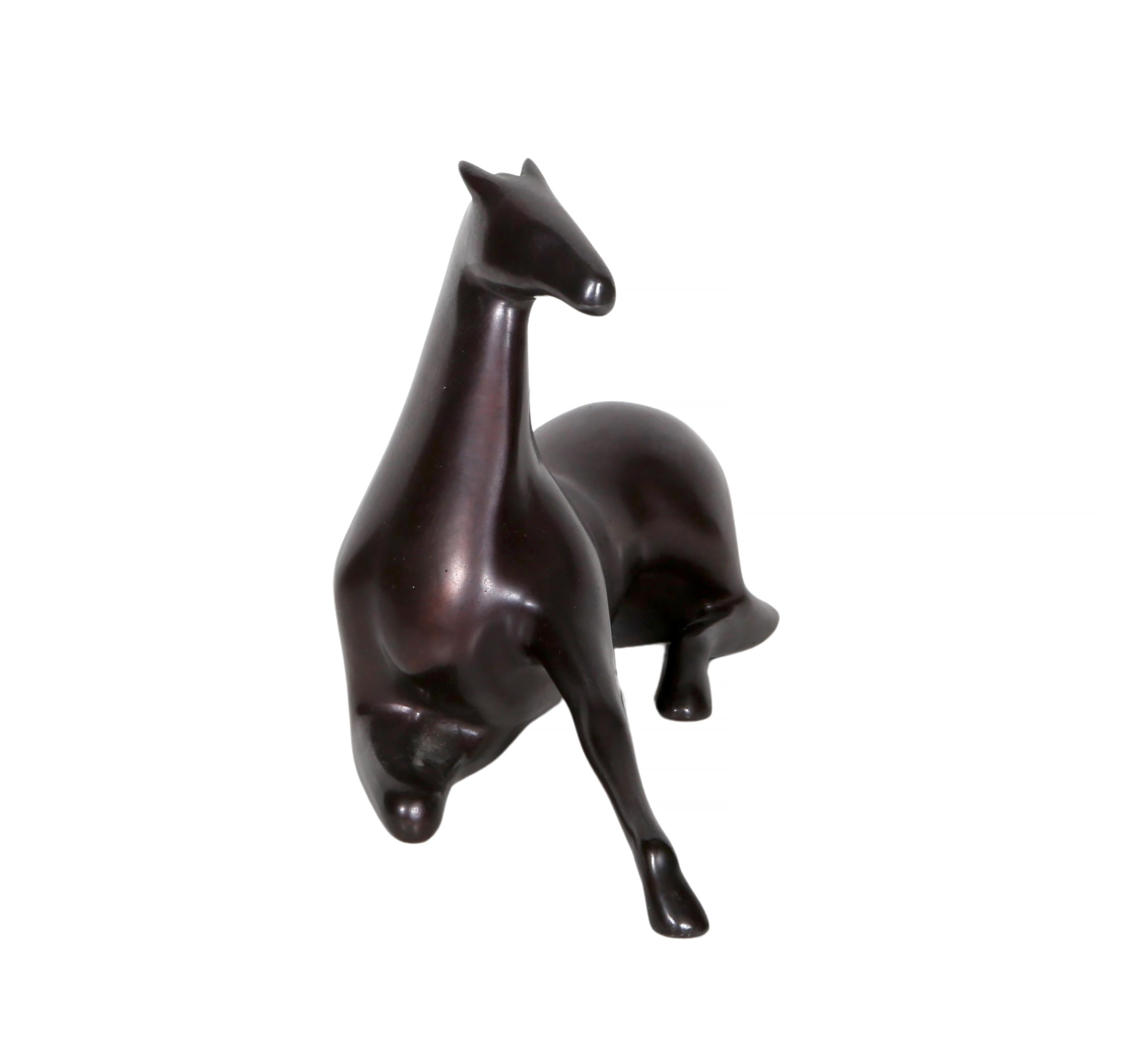 Purasangre, escultura Art Decó de bronce de Loet Vanderveen en venta 1