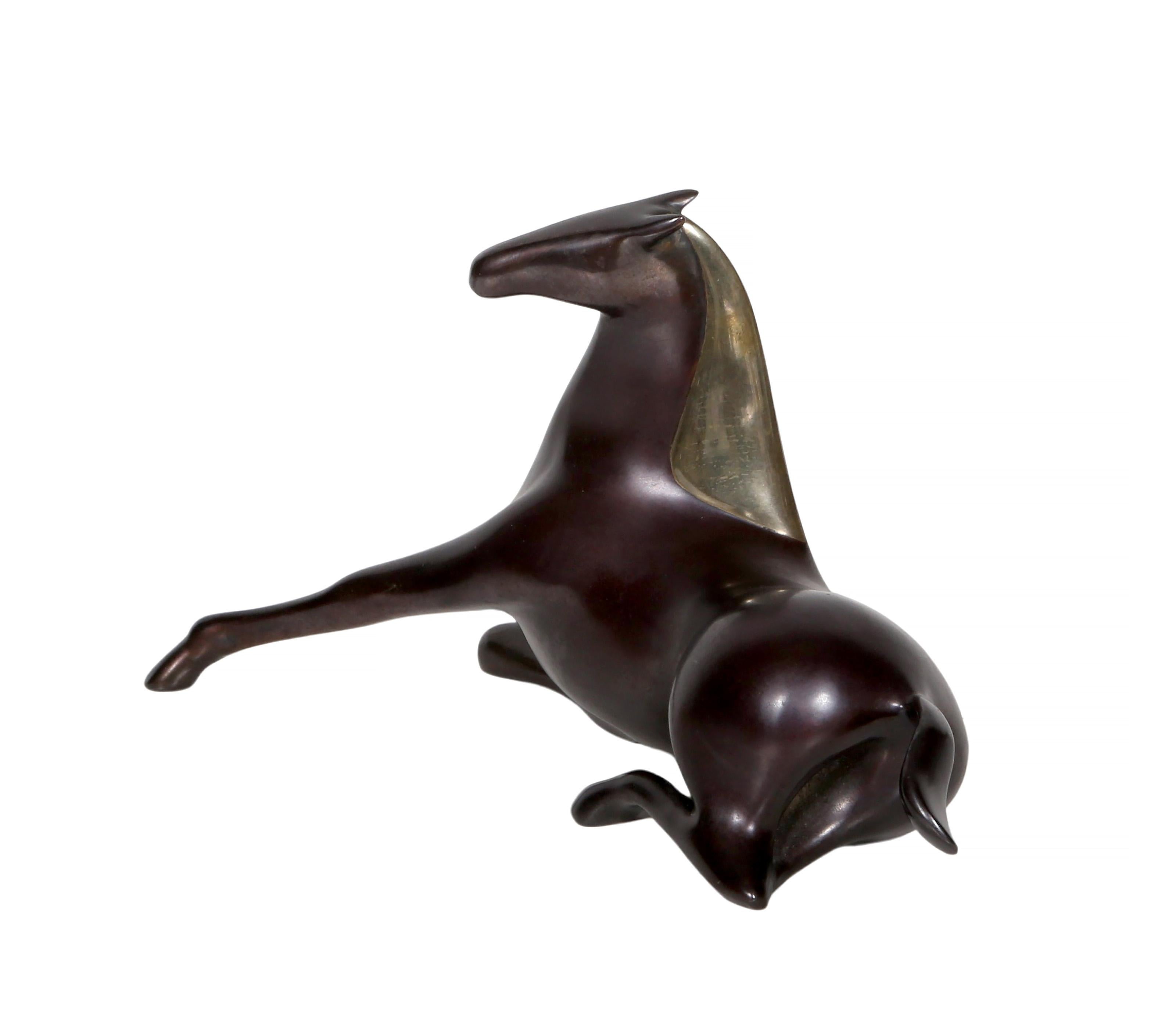 Purasangre, escultura Art Decó de bronce de Loet Vanderveen en venta 3