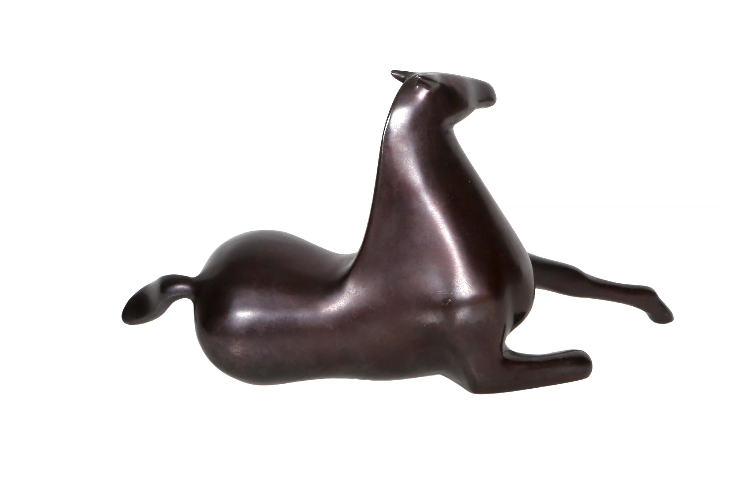 Purasangre, escultura Art Decó de bronce de Loet Vanderveen en venta 5