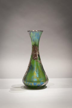 Loetz Alvin Silver Overlay Glass Vase, circa 1900