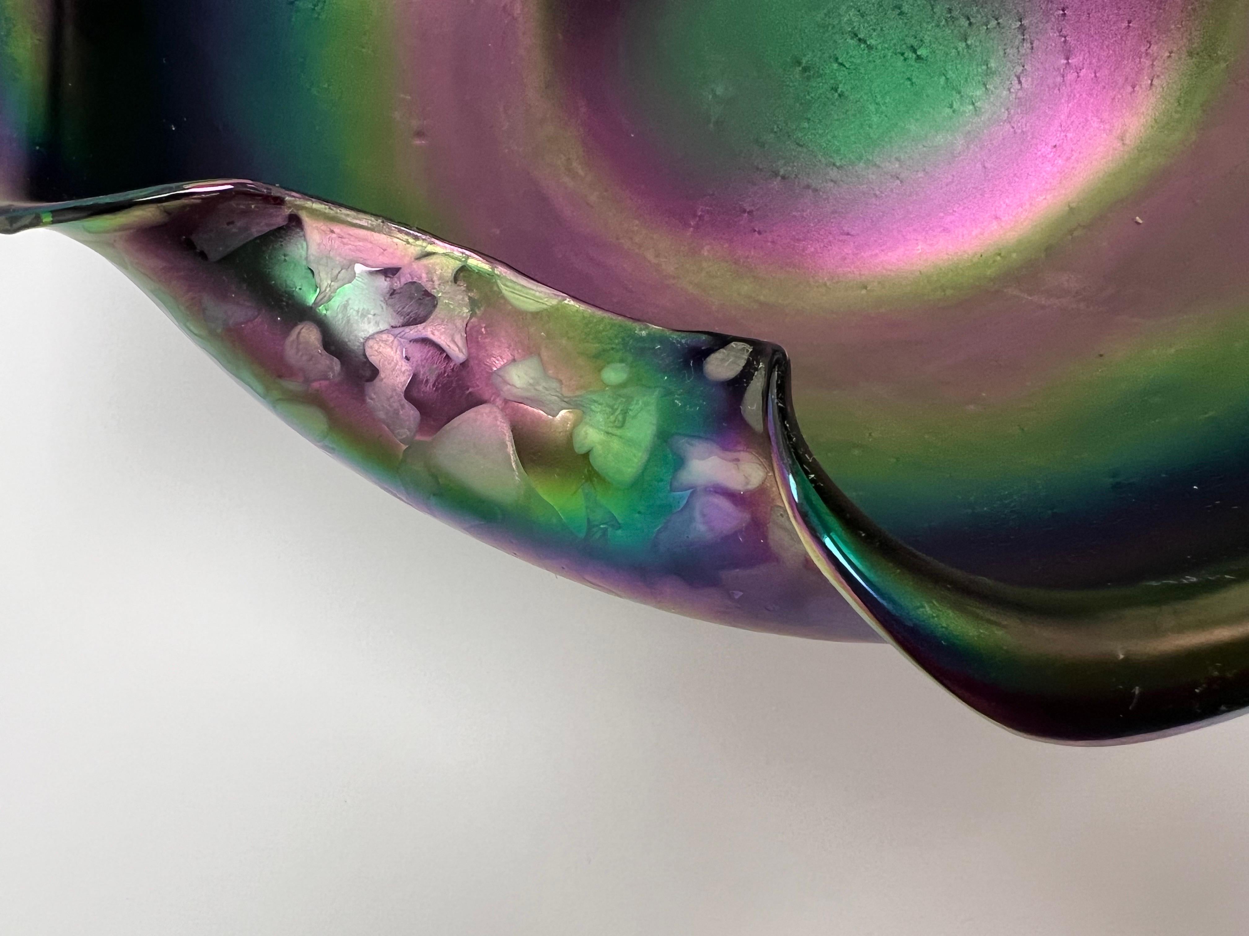 Loetz Art Glass Art Noveau Ciotola Grande Iridescente in vendita 1
